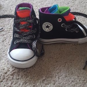 Toddler Converse Shoes Size 5 Multi Colored Black